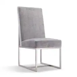 Manhattan Comfort - Element Modern Metal Velvet Dining Chair - Gray