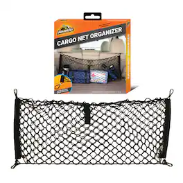 Armor All - Cargo Net Organizer, 12” x 31” Expandable up to 47”, Super-Durable Nylon Material, Attaches to Headrest Post - Black