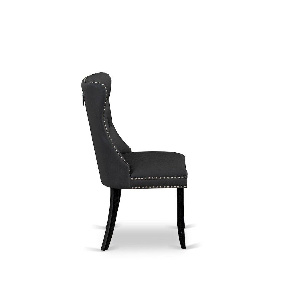 Alt View 6. East West Furniture - 3 Piece Dining Table Set Contains a Round Kitchen Table with Dropleaf - Black.