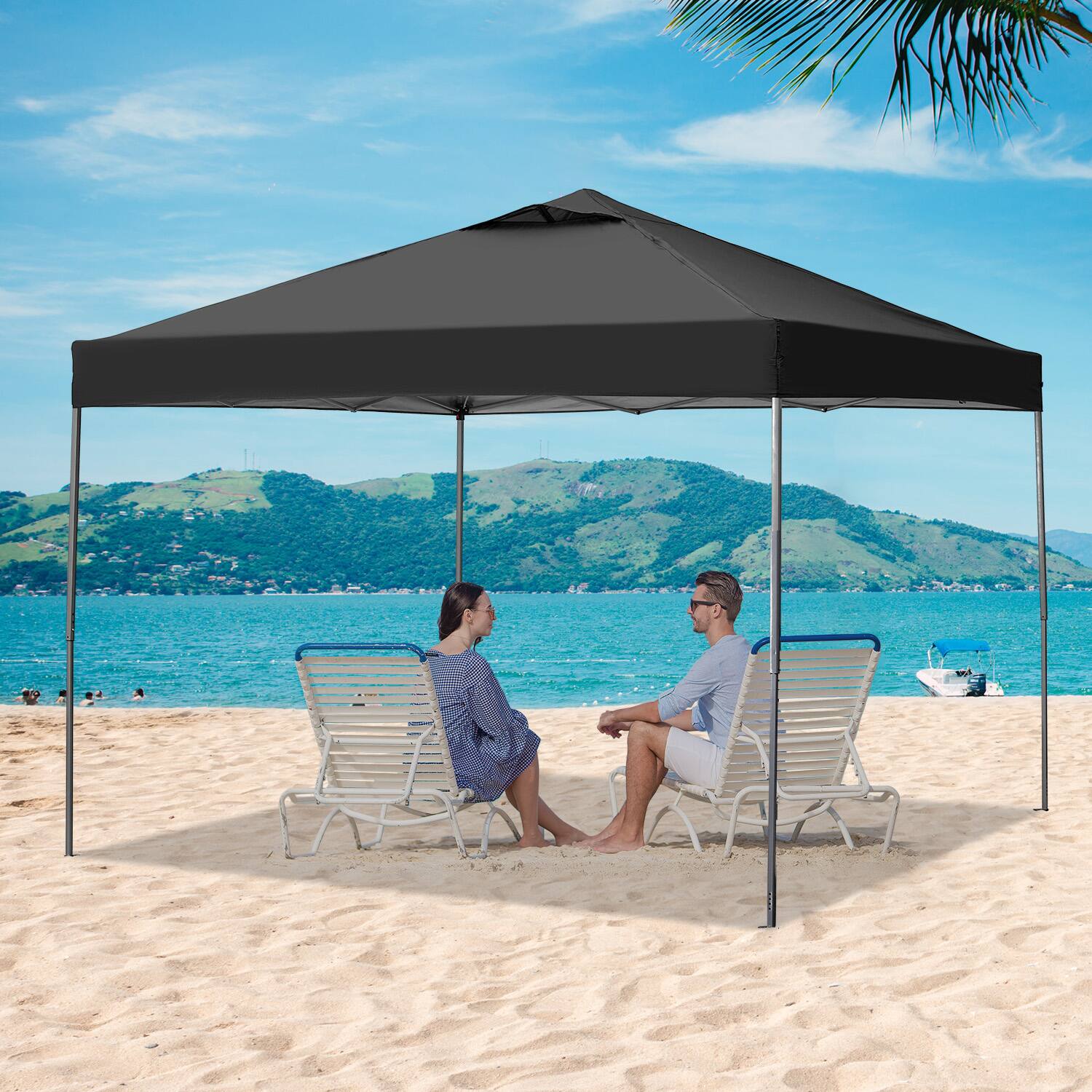 Alt View 1. Ainfox - Ainfox Pop Up Gazebo Outdoor Canopy Tent Without sidewalls - Black.