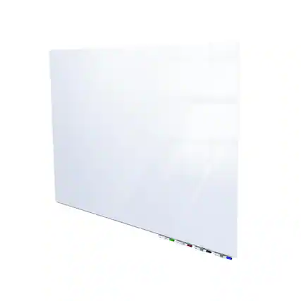 Front. Ghent - Ghent Aria 2'H x 3'W Magnetic Glass White Board, White Surface, Horizontal, 4 Rare Earth Magnets, 4 Markers and Eraser - White.