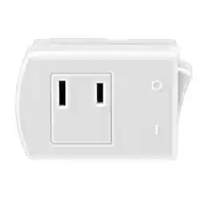 Front. Leviton - Grounding Polarized Plug-In Switch Tap 125 V 13 A 1-Count Model 1469-W - White.