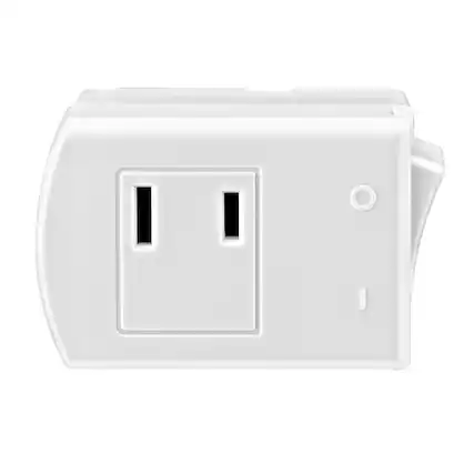 Front. Leviton - Grounding Polarized Plug-In Switch Tap 125 V 13 A 1-Count Model 1469-W - White.