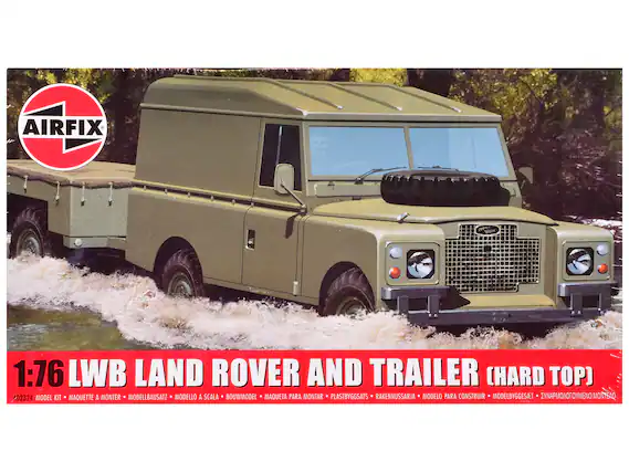 C AIRFIX 1:76 LWB LAND ROVER AND TRAILER (HARD TOP) 02324 MODEL KIT MAQUETTE A MONTER MODELLBAUSATZ MODELLO A SCALA BOUWMODEL MAQUETA PARA MONTAR PLASTBYGGATS RAKENNUSSARJA MODELO PARA CONSTRUIR MODELBYGGESAT YNAPMONOTOYMENO MONTEAQ