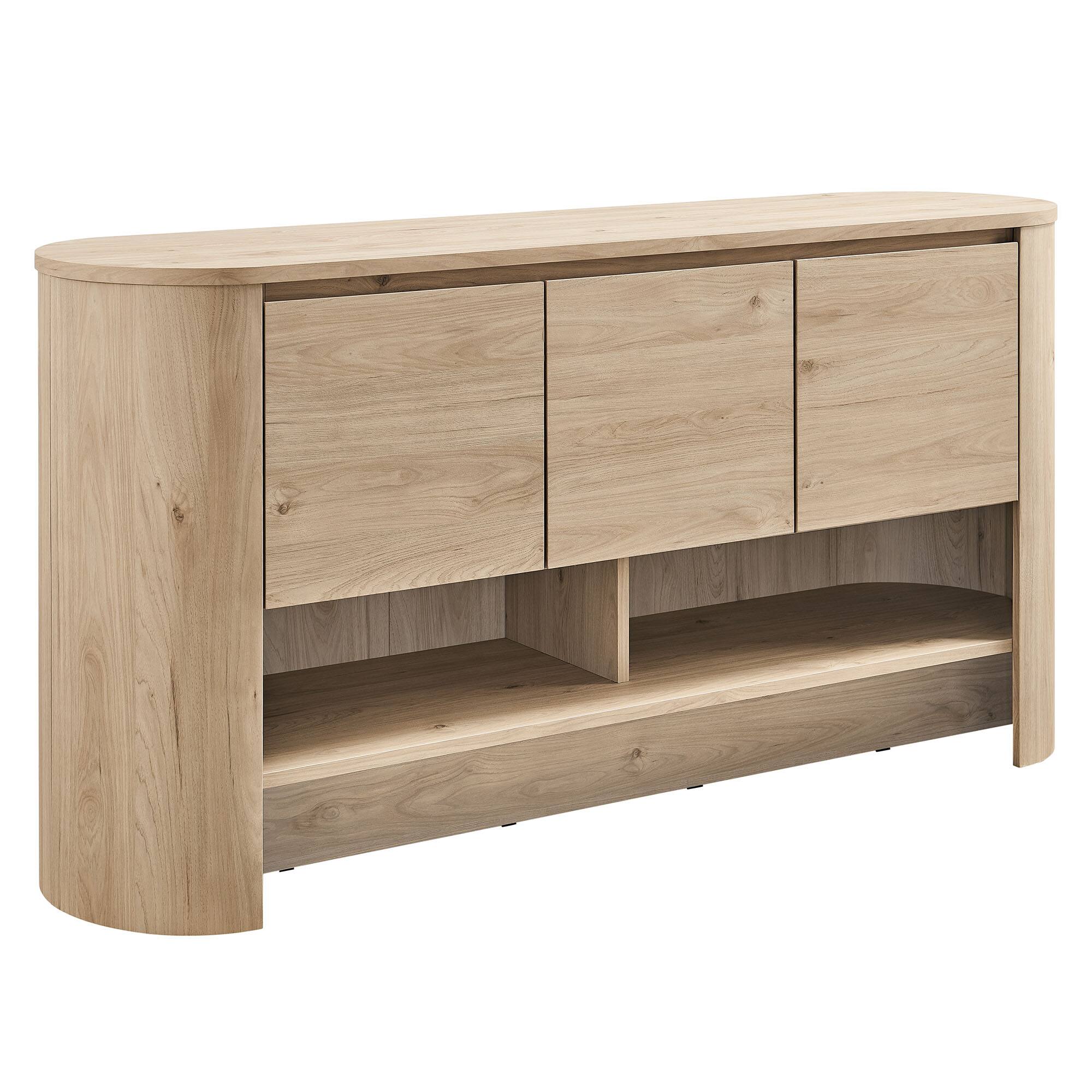 Angle. Modway - Duval 62 Inch Oval Sideboard by Modway - Light Oak.