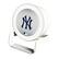 Front. Keyscaper - New York Yankees Linen Print Nightlight Charger & Bluetooth Speaker - White.