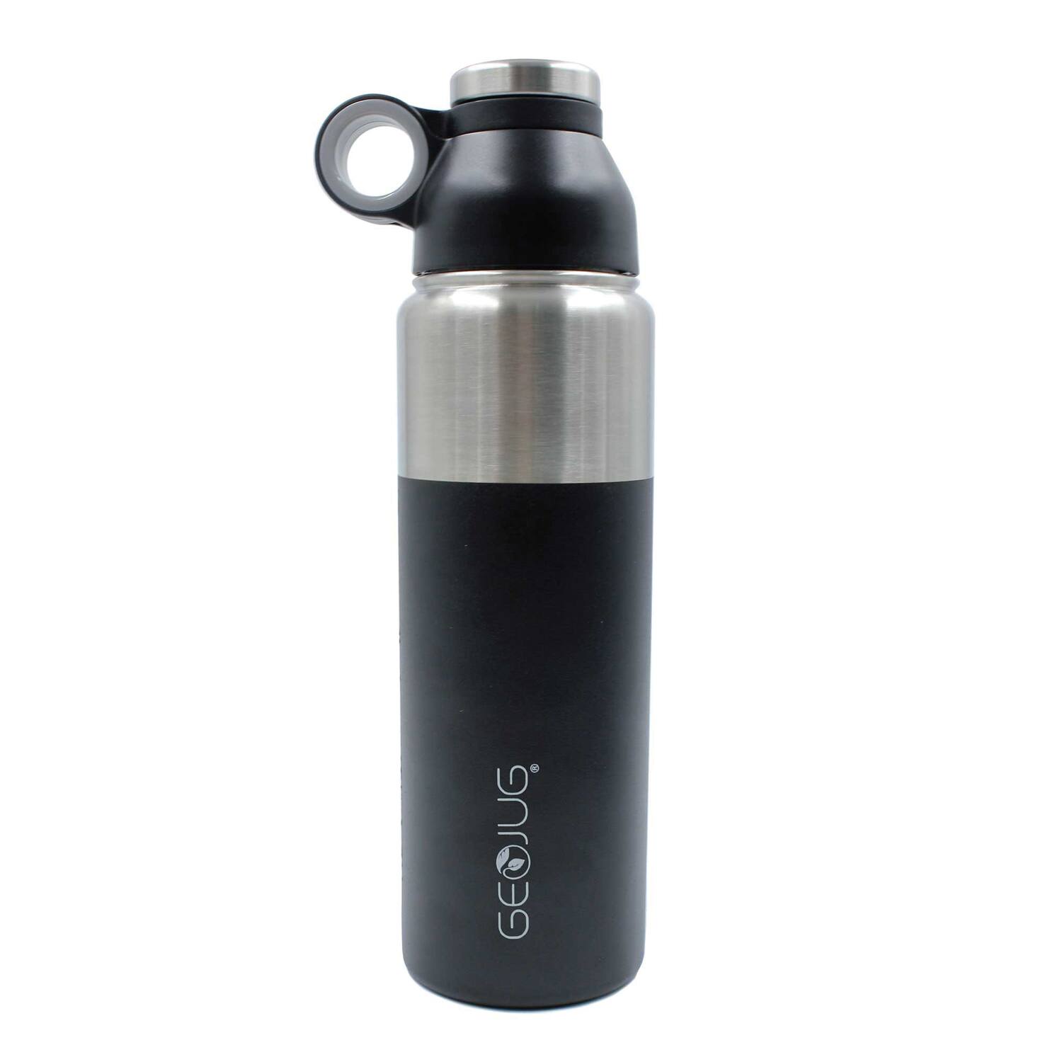Alt View 2. Brentwood - Brentwood Geojug G-1024bk Stainless Steel Vacuum-insulated Water Bottle (0.7 L; Black/silver) - black.