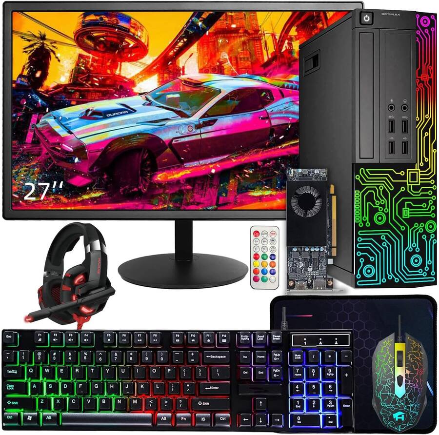 Excellent 2017 Pc Dell Refurbished Excellent Gaming OptiPlex RGB PC Combo, Intel Core i7 ...