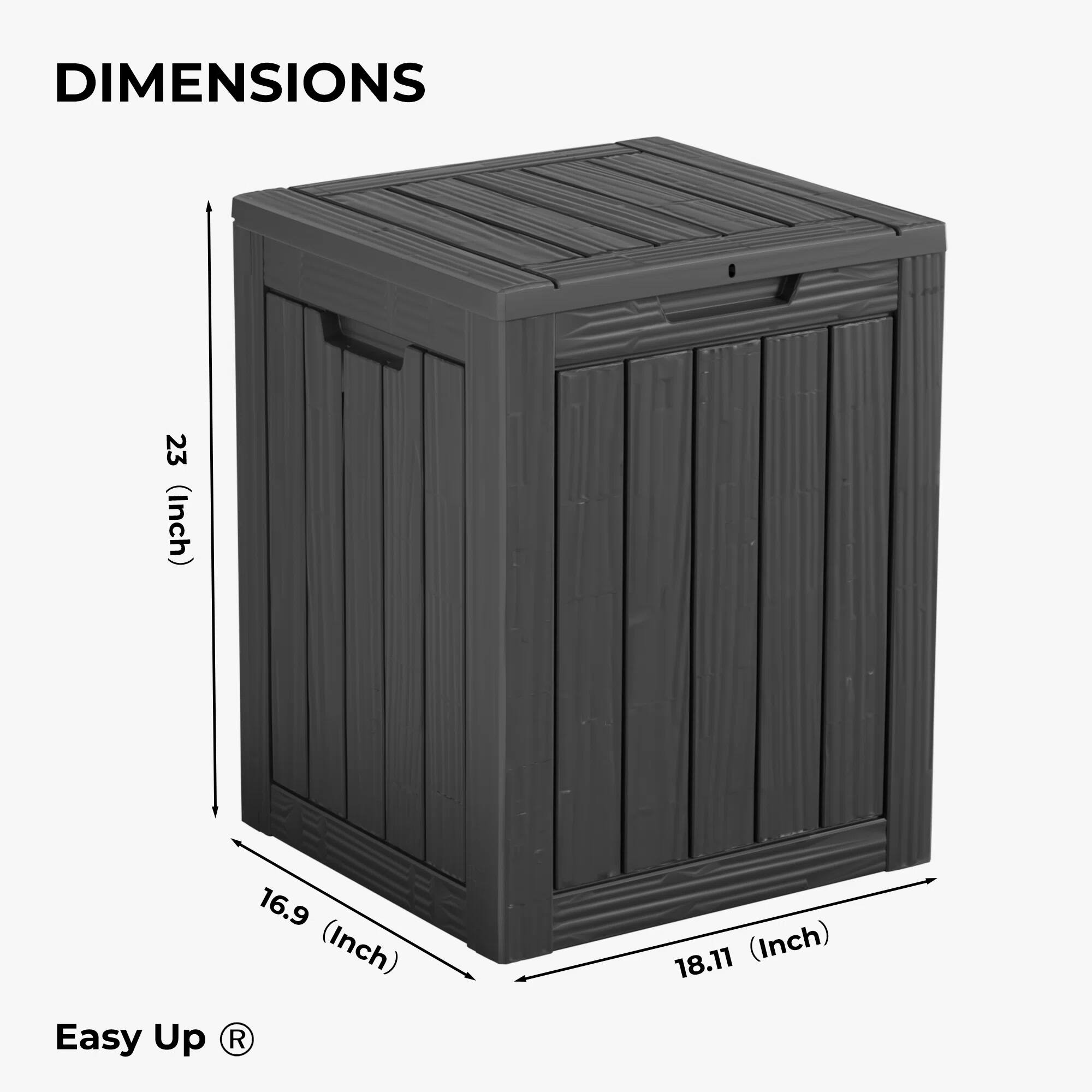 DIMENSIONS  
23 (Inch)  
16.9 (Inch)  
18.11 (Inch)  

Easy Up ®