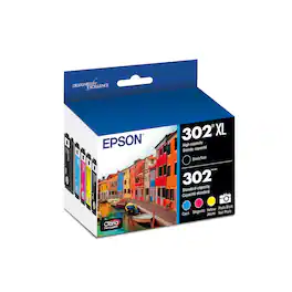 Epson - 302/302XL 5-Pack High-Yield and Standard Capacity Ink Cartridges - Photo Black/Cyan/Magenta/Yellow