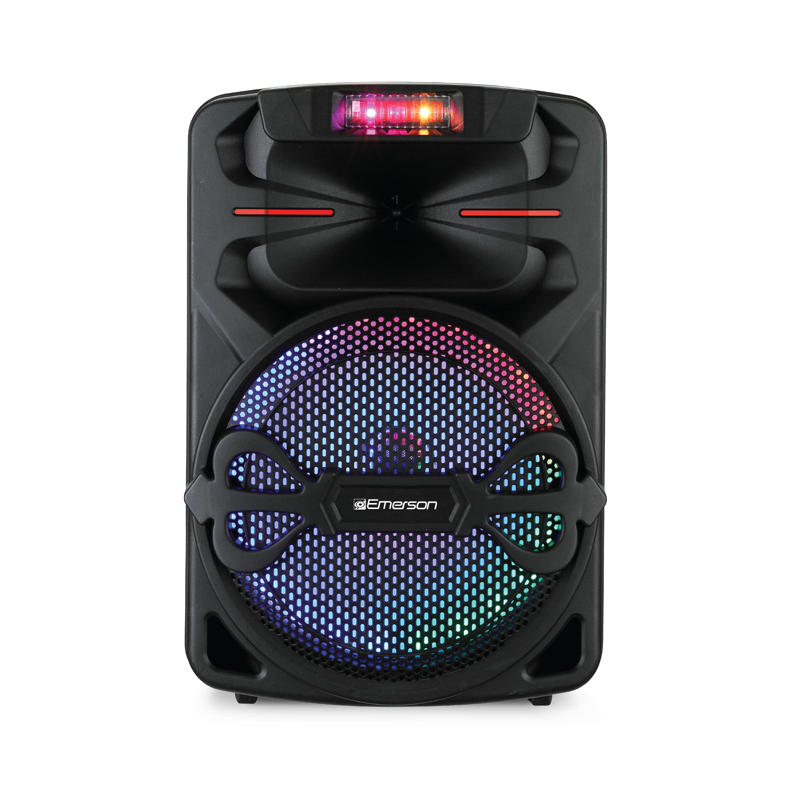 Emerson - Portable Bluetooth 12" Party Speaker with Built-In Disco Lights (EDS-1200) - Black