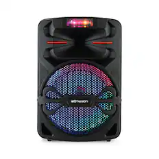 Front. Emerson - Portable Bluetooth 12" Party Speaker with Built-In Disco Lights (EDS-1200) - Black.