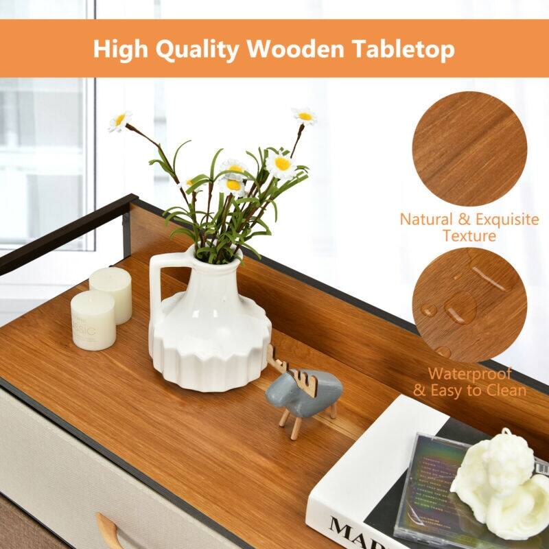 High Quality Wooden Tabletop, Natural & Exquisite Texture, Waterproof & Easy to Clean