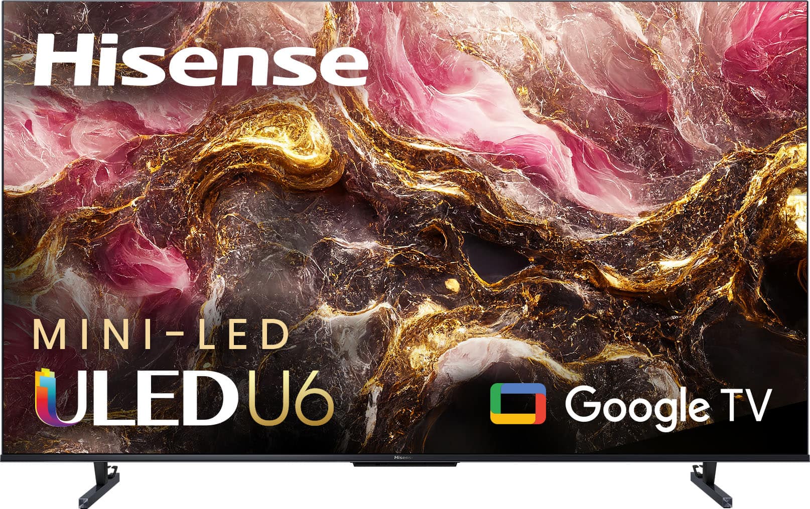 Hisense - 55" Class U6 Series Mini-LED QLED 4K UHD Smart Google TV (2023) - Front_Zoom