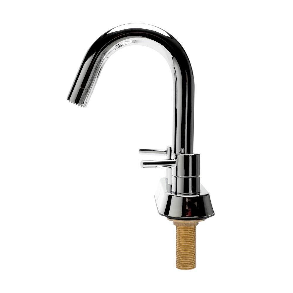 Back. Alfi - Polished Chrome Two-Handle 4'' Centerset Bathroom Faucet - Silver.