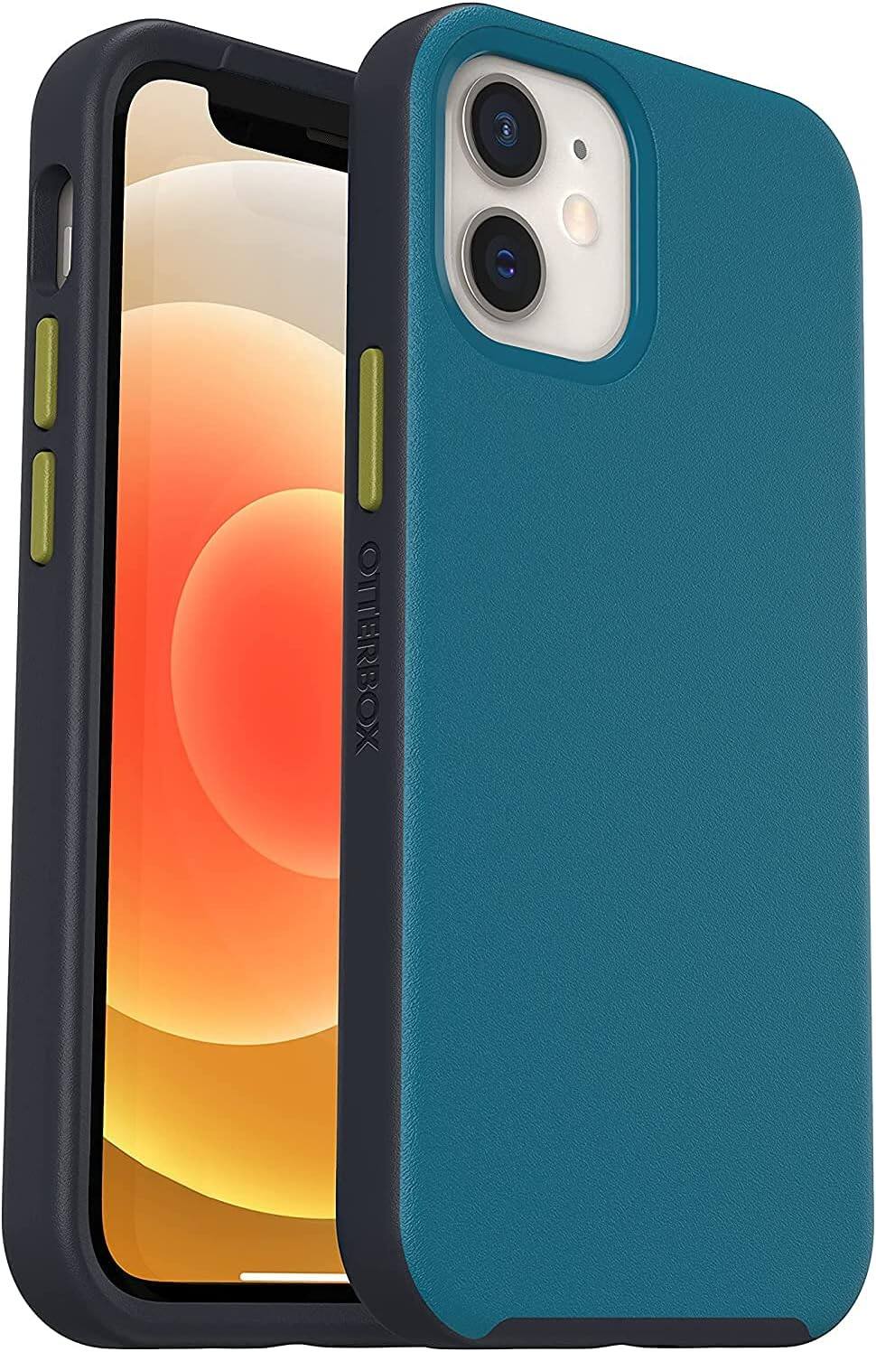 Angle. OtterBox - OtterBox ANEU SERIES Slim Case with MagSafe for Apple iPhone 12 Mini - Blue Heeler (New) - Blue Heeler.