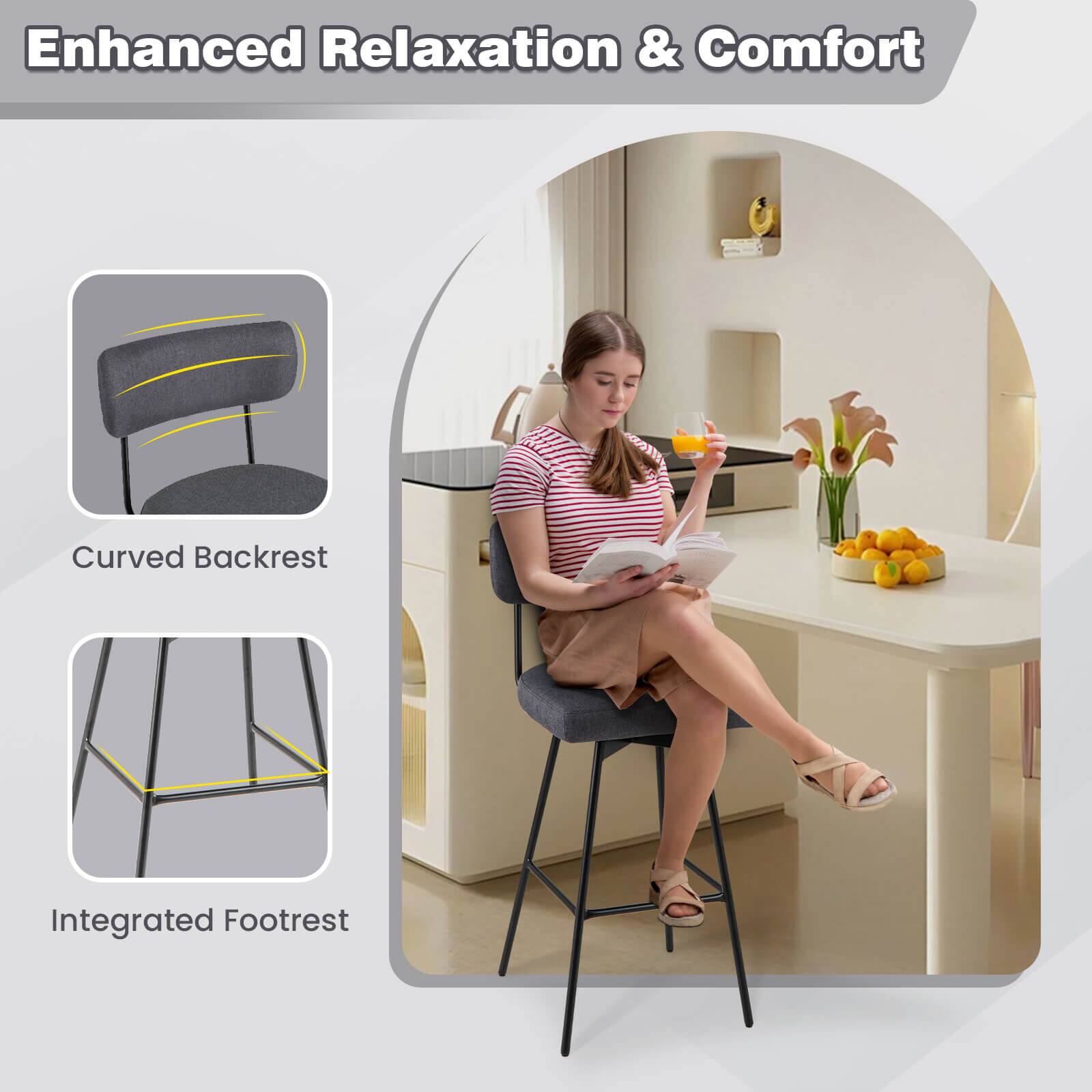 Enhanced Relaxation & Comfort Curved Backrest Integrated Footrest