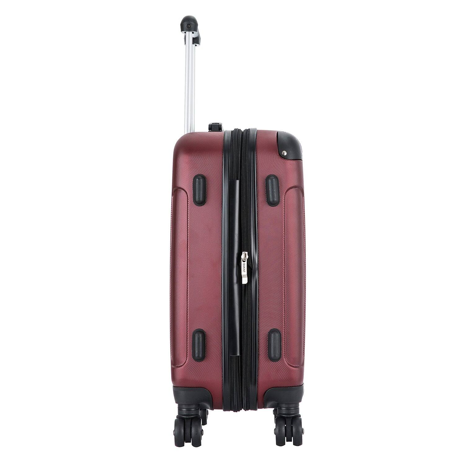 Alt View 3. DUKAP - Intely Hardside Spinner Luggage 20" carry-on with integrated USB port - WINE.