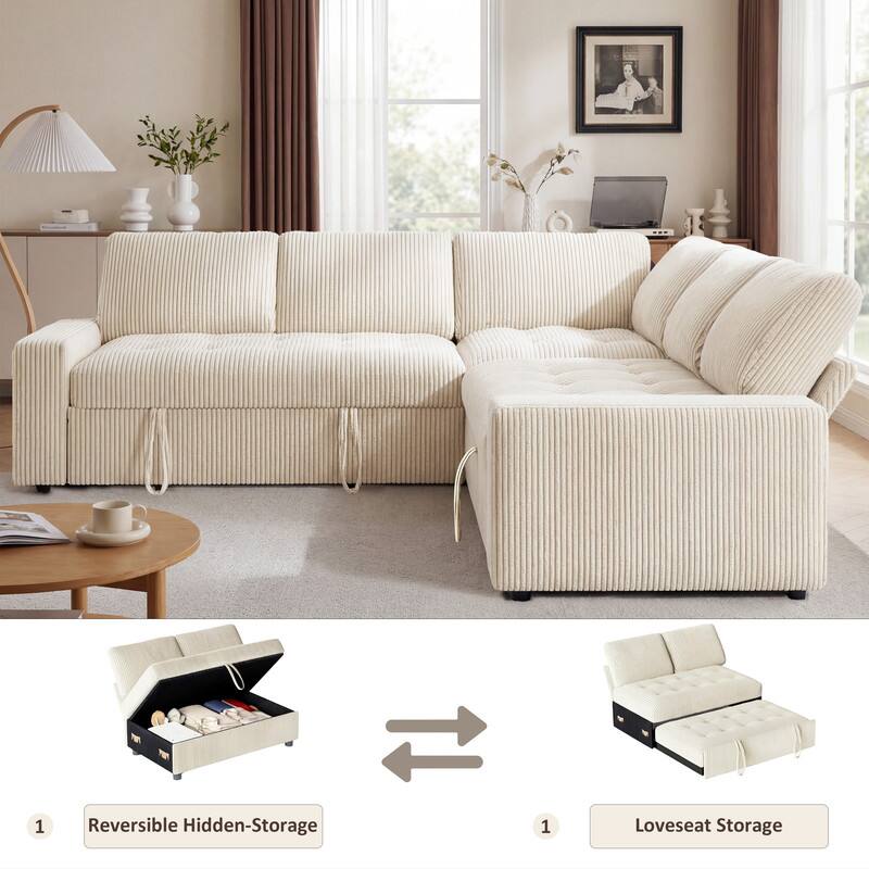 1 Reversible Hidden-Storage  
1 Loveseat Storage
