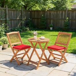 Kadyn - Outdoor Dining Room Chairs, Patio Kitchen Chairs,Outdoor Folding Chairs with Seat Cushions Set of 2 - Red