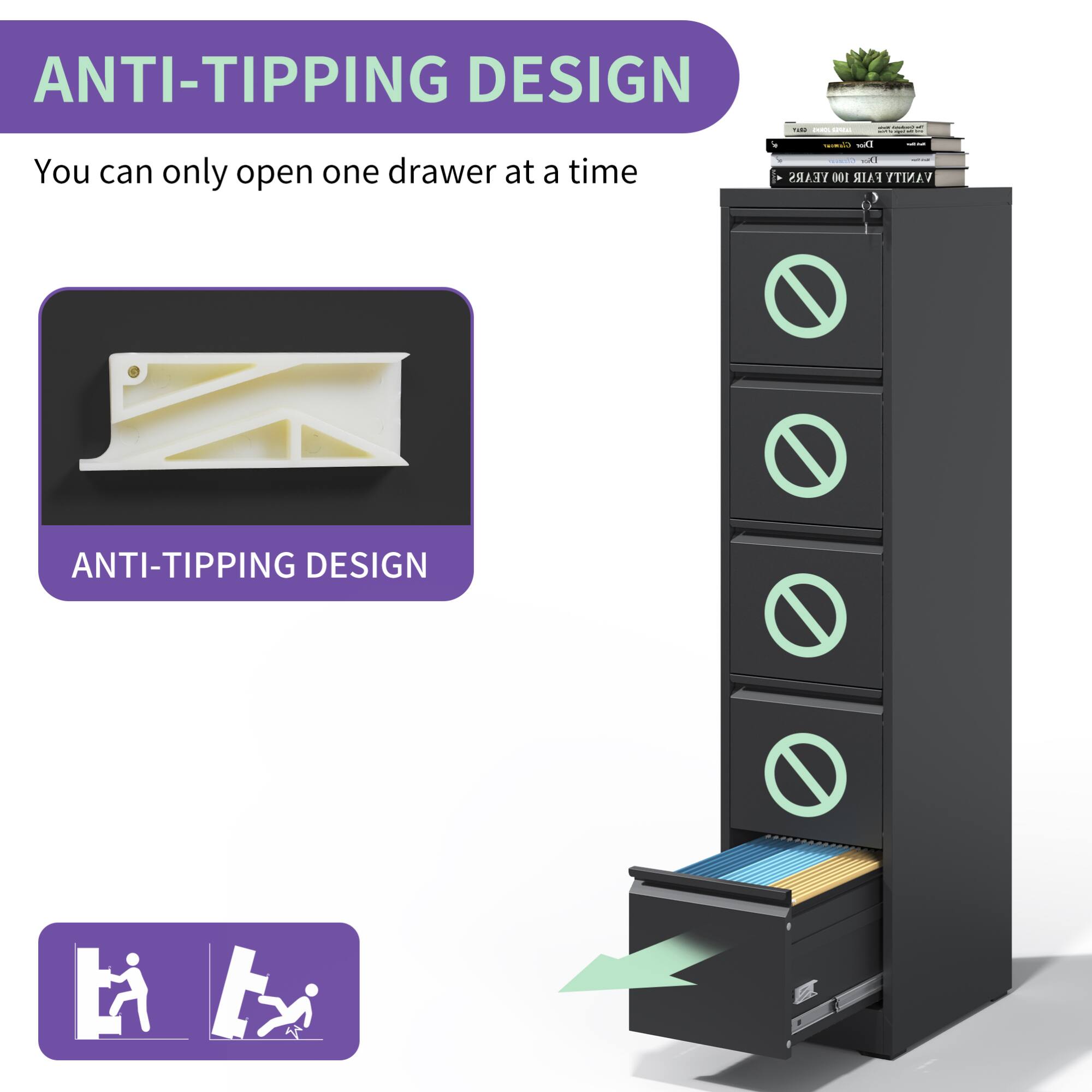 ANTI-TIPPING DESIGN

You can only open one drawer at a time

ANTI-TIPPING DESIGN