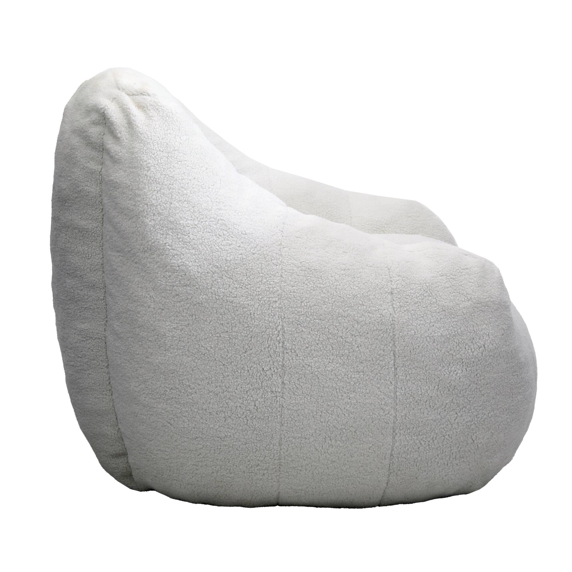 Alt View 5. GOODSILO - Large Faux Fur Bean Bag Chair with Memory Foam Filling for Ultimate Comfort and Support - White.