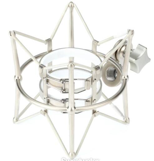 Left. Warm Audio - Shockmount for Warm Audio WA-47 Condenser Microphone with Hinged Design for Positioning Flexibility.