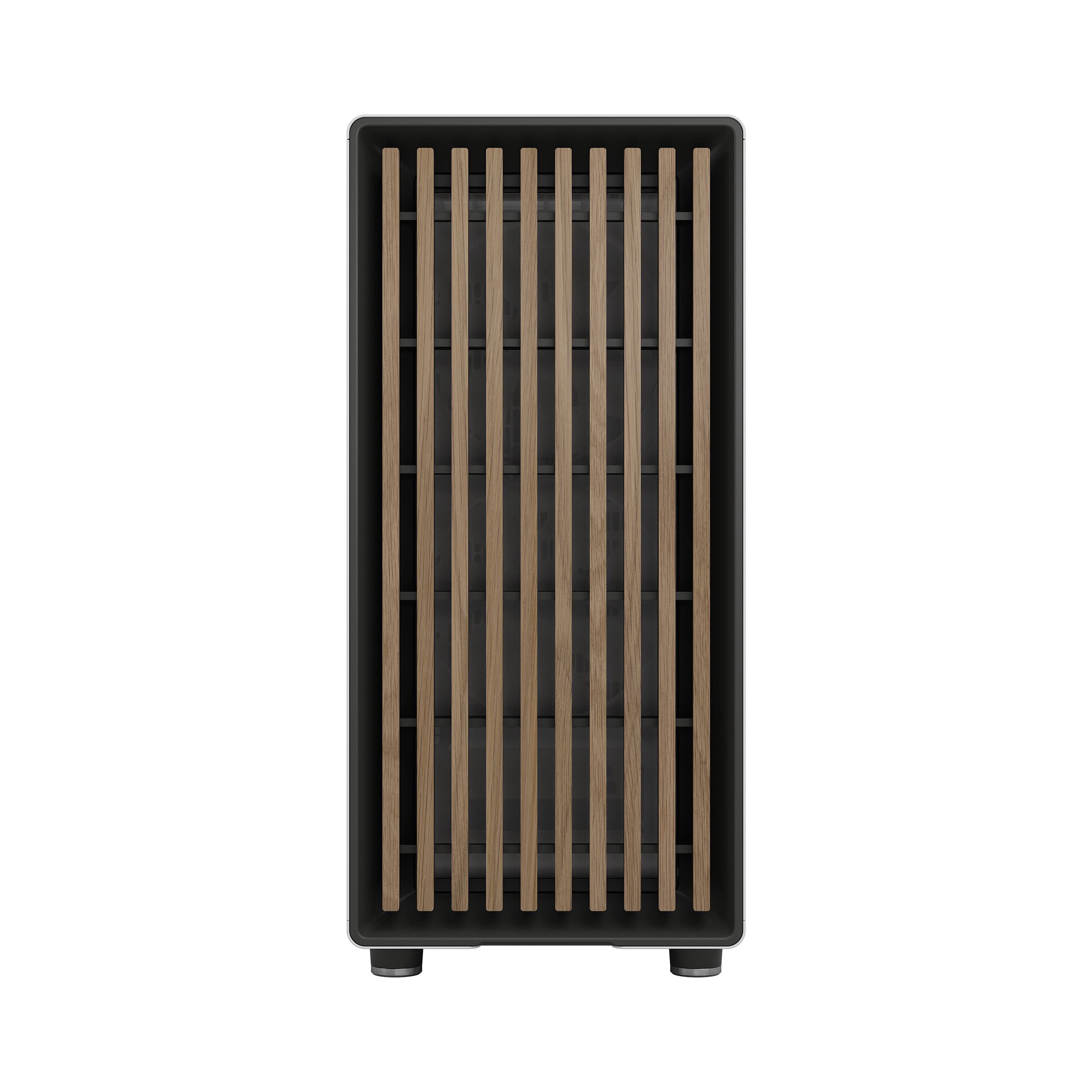 Alt View 17. Fractal Design - North Chalk White with Oak Front and Clear TG Side Panel Mid-Tower PC Case - White.