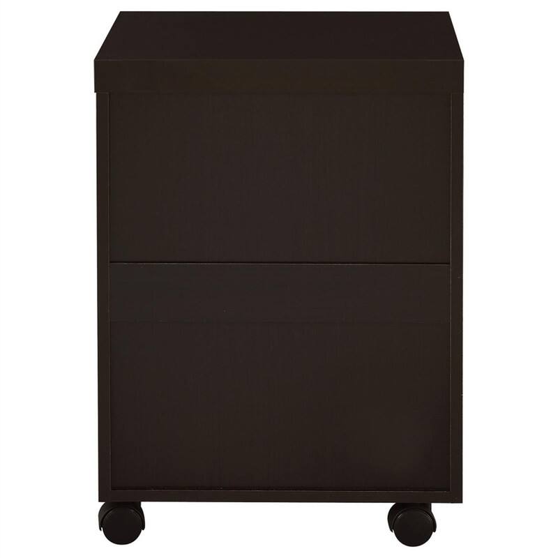 Alt View 7. HTUTWOO - 18.00" Cappuccino 3-Drawer File Cabinet - Mobile Wood Filing Cabinet with Casters, Silver Hardware, Home Office Storage - Brown.