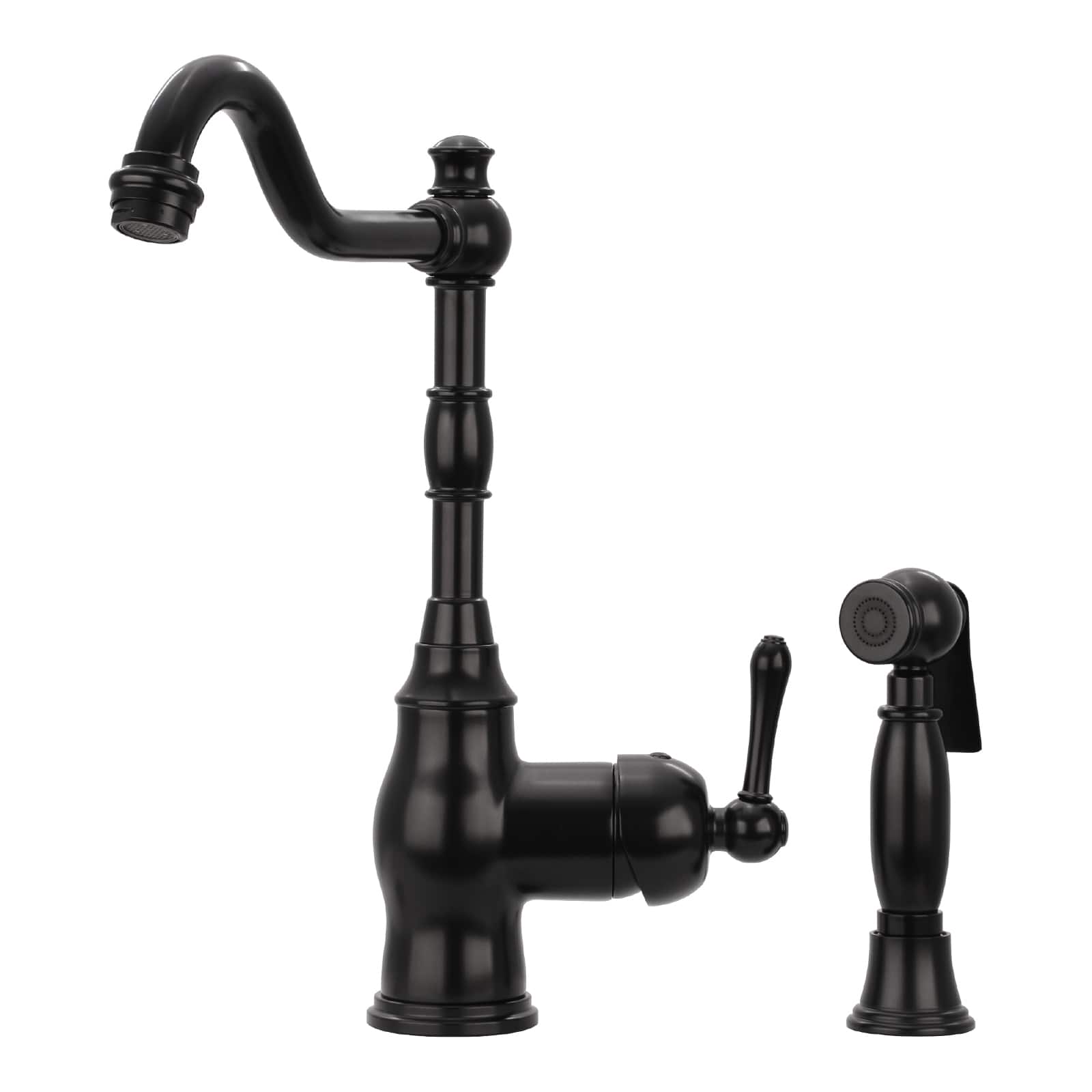 Solid Brass One-Handle 360° Swivel Widespread Kitchen Faucet with Side Spray price history on PriceWatchPro
