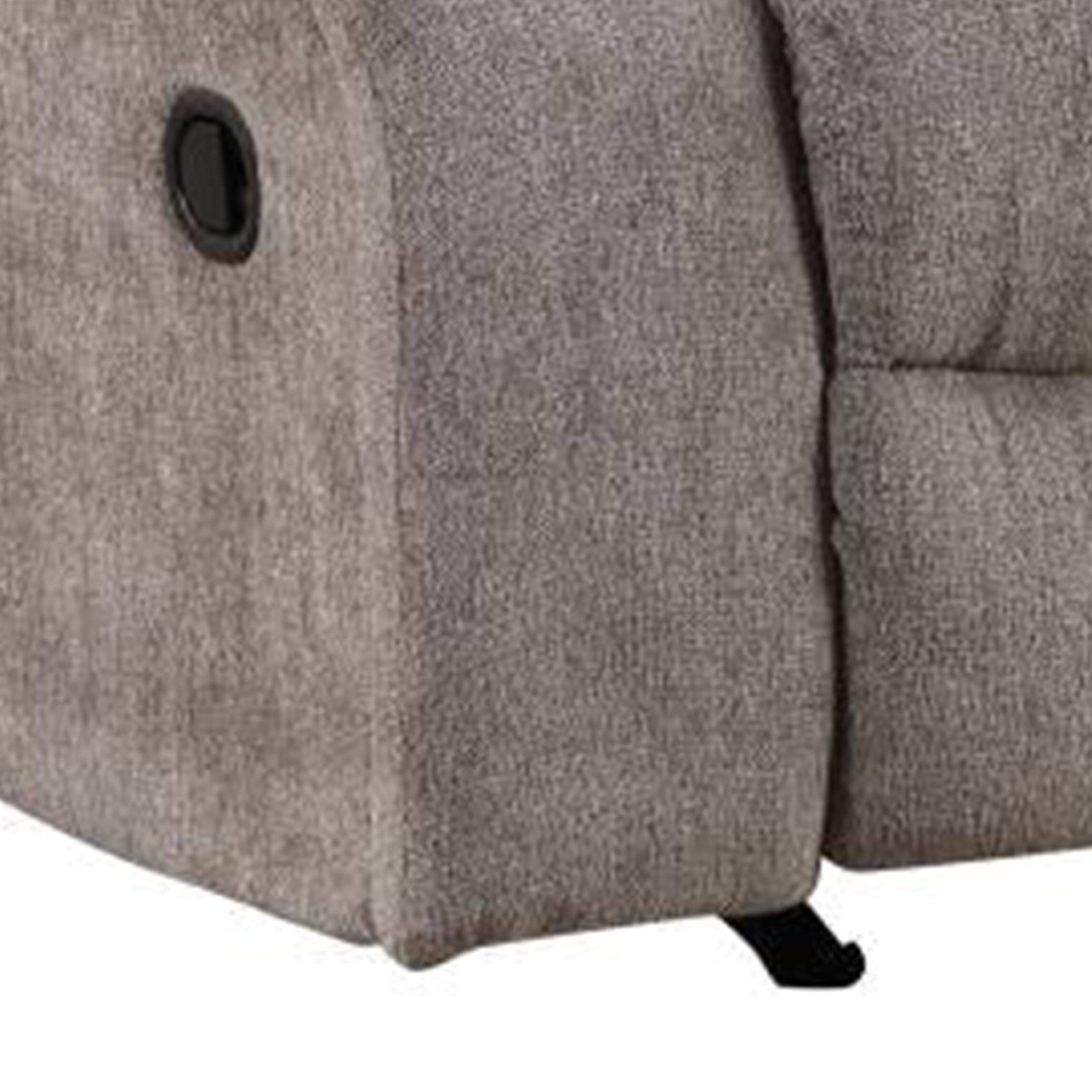 Alt View 3. Manhattan Lane - Cem Manual Reclining Chair, Pillow Tufted - Mocha Gray.