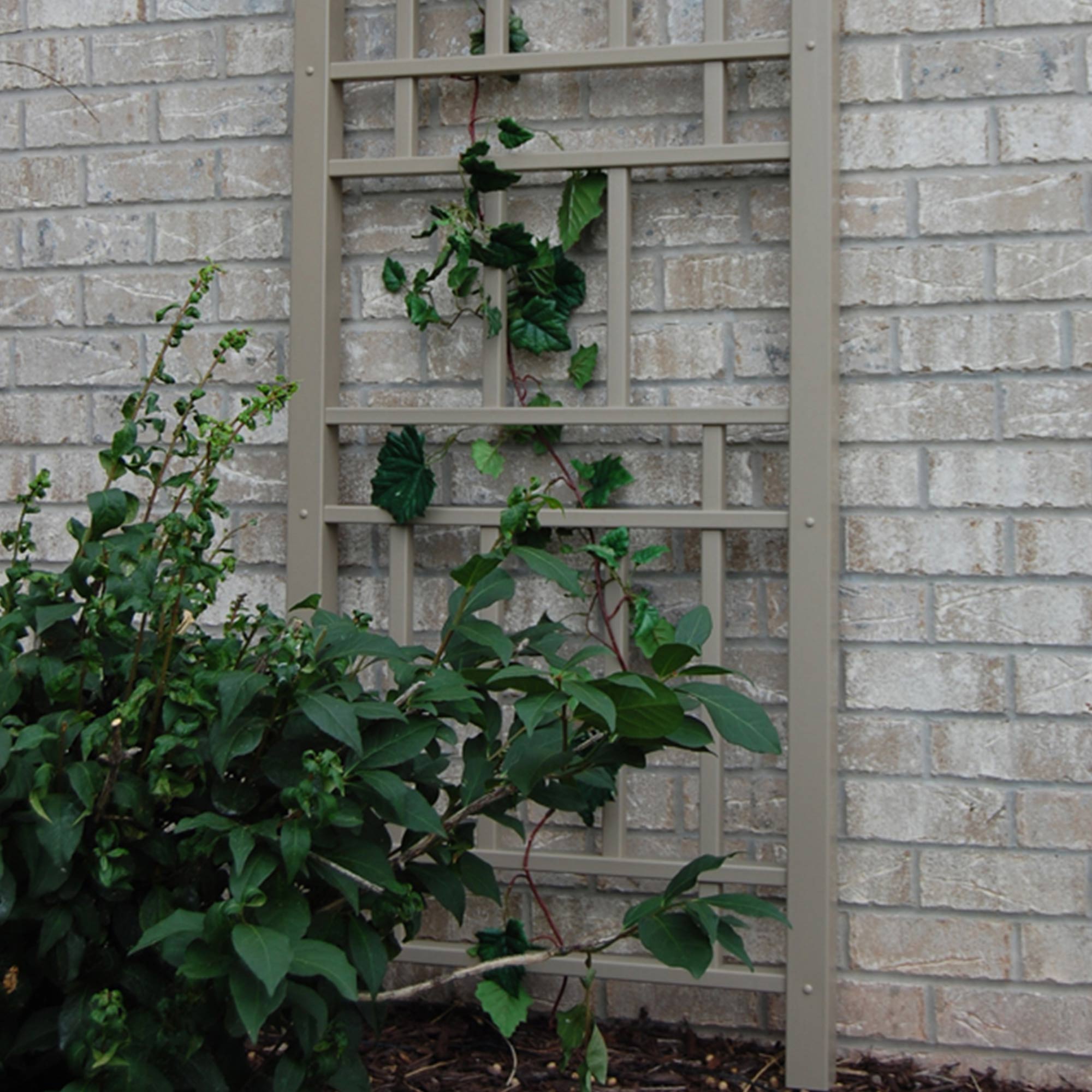 Alt View 3. Dura-Trel - Dura-Trel Wellington 28 x 75 Inch PVC Vinyl Outdoor Garden Patio Trellis, Mocha - Mocha.