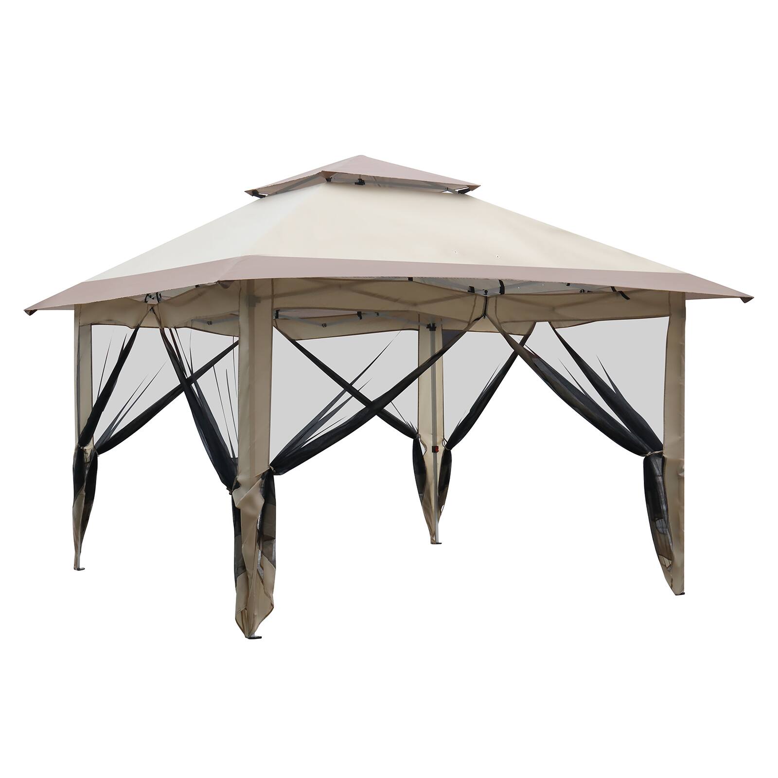Alt View 4. Winado - 12' x 12' Outdoor Patio Gazebo Canopy Garden Roof Steel Frame for Party Sunshade  Double Top Folding Canopy.