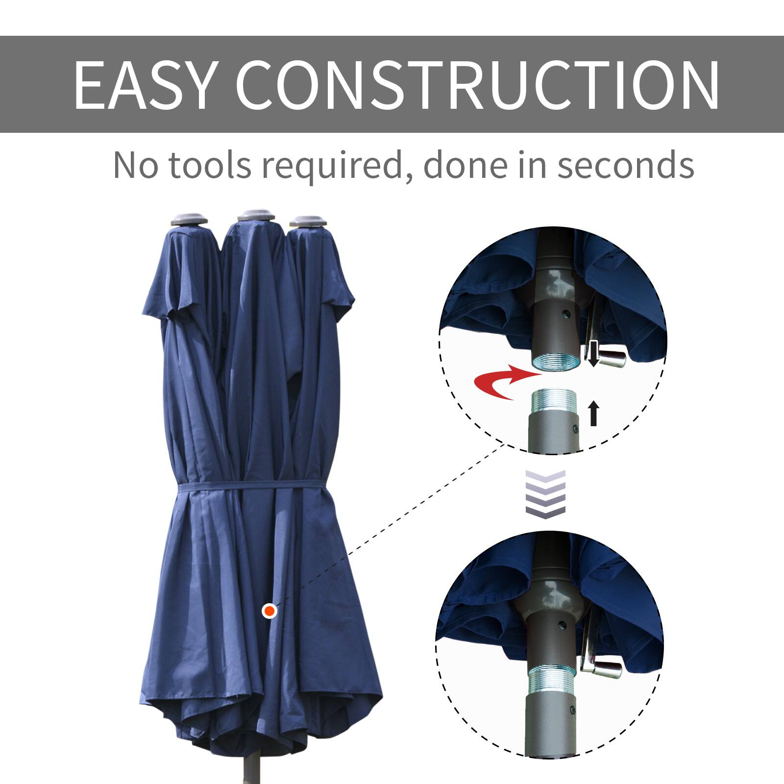 EASY CONSTRUCTION
No tools required, done in seconds