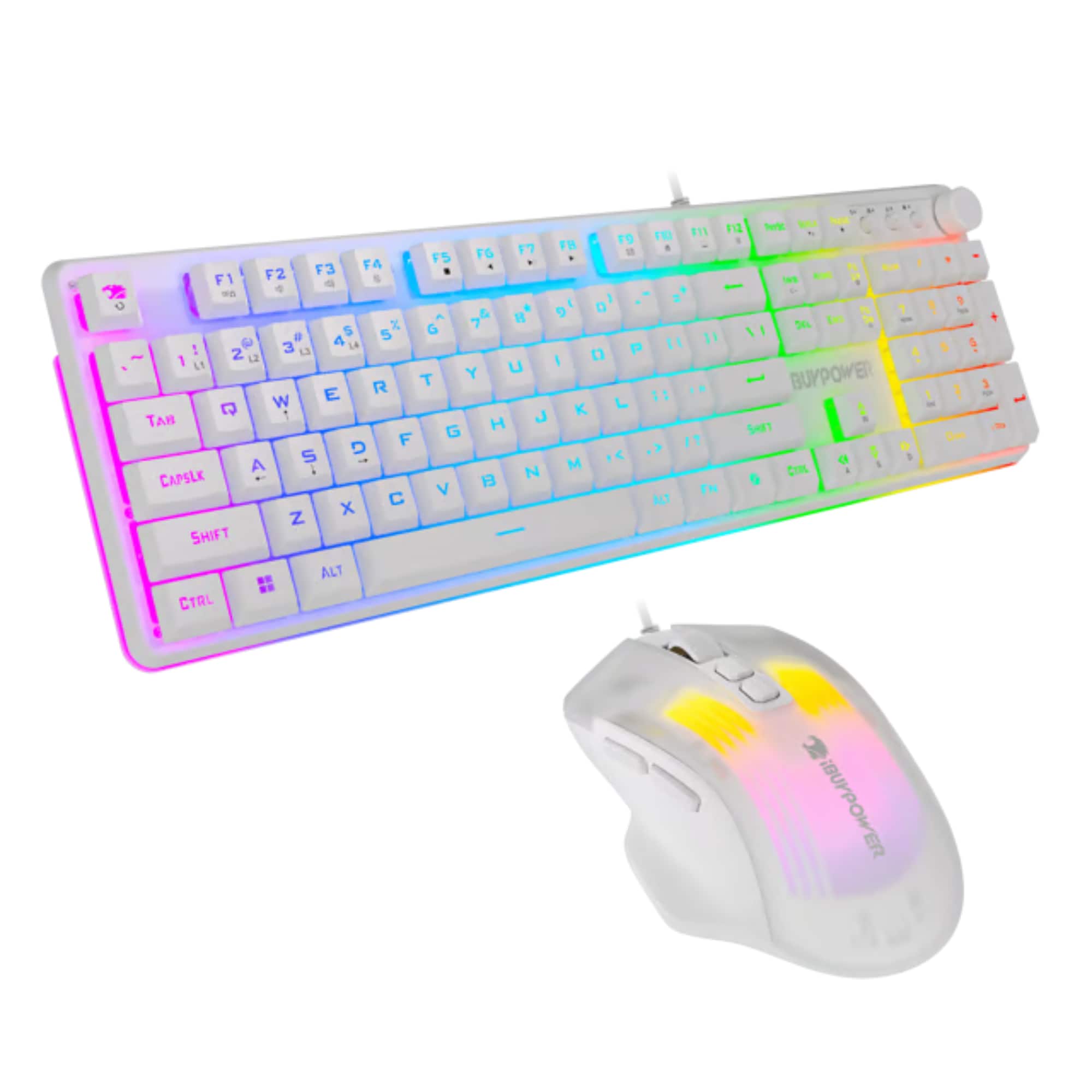 iBUYPOWER - Chimera KM10 RGB Gaming Keyboard and Mouse Combo - White