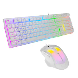 iBUYPOWER - Chimera KM10 RGB Gaming Keyboard and Mouse Combo - White