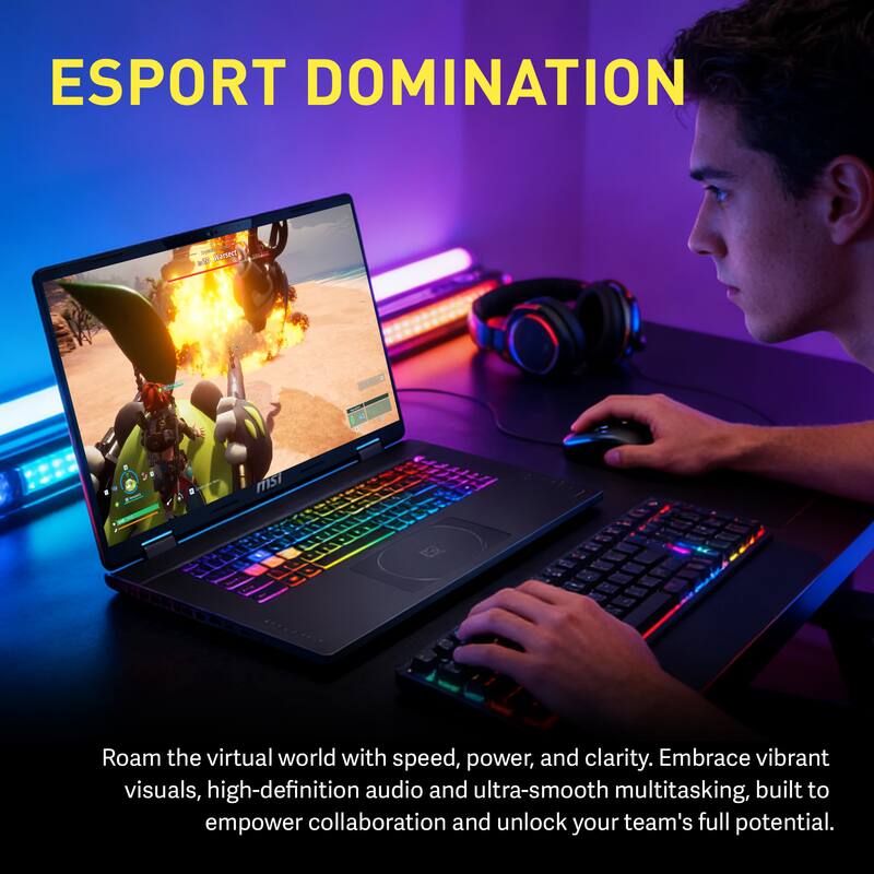 ESPORT DOMINATION

Roam the virtual world with speed, power, and clarity. Embrace vibrant visuals, high-definition audio, and ultra-smooth multitasking, built to empower collaboration and unlock your team's full potential.
