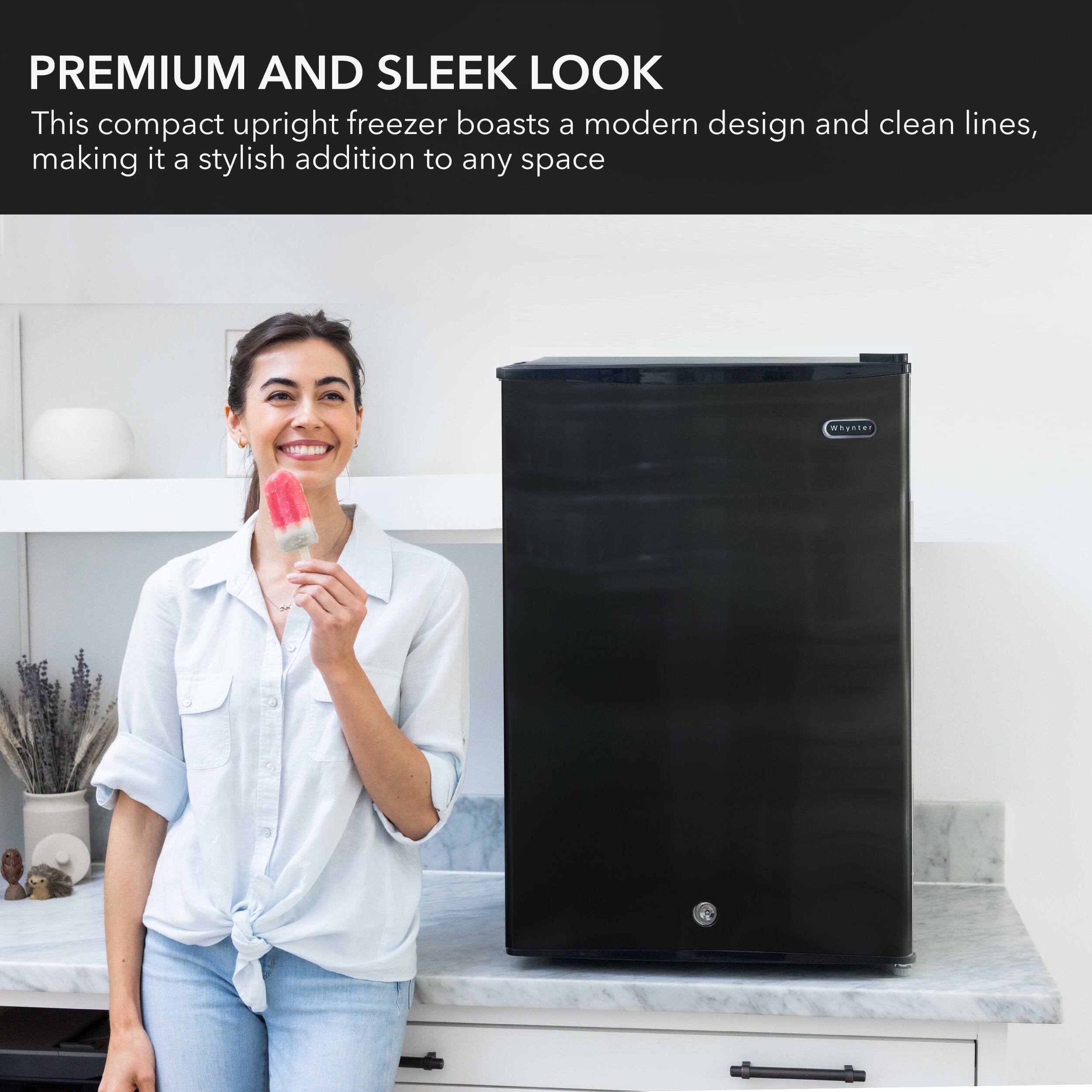 Alt View 3. Whynter - 3.0 cu. ft. Energy Star Upright Freezer with Lock - Black.