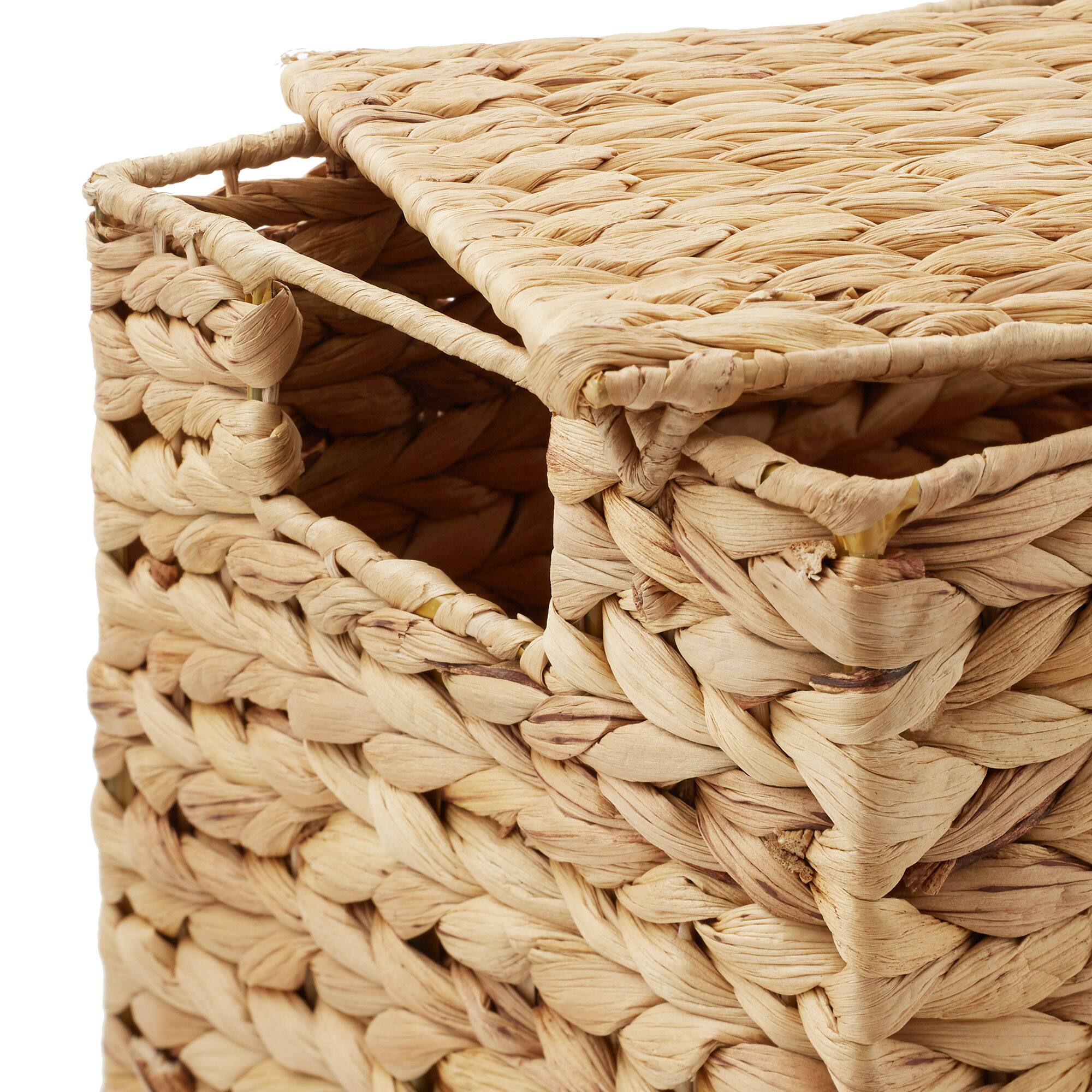 Alt View 4. Casafield - 3pc Hyacinth Storage Baskets with Lids - Small - Medium - Large Bins - Natural - Hyacinth.