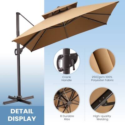 Crank Handle  
250 gsm 100% Polyester Fabric  
DETAIL DISPLAY  
8 Durable Ribs  
High-quality Welding
