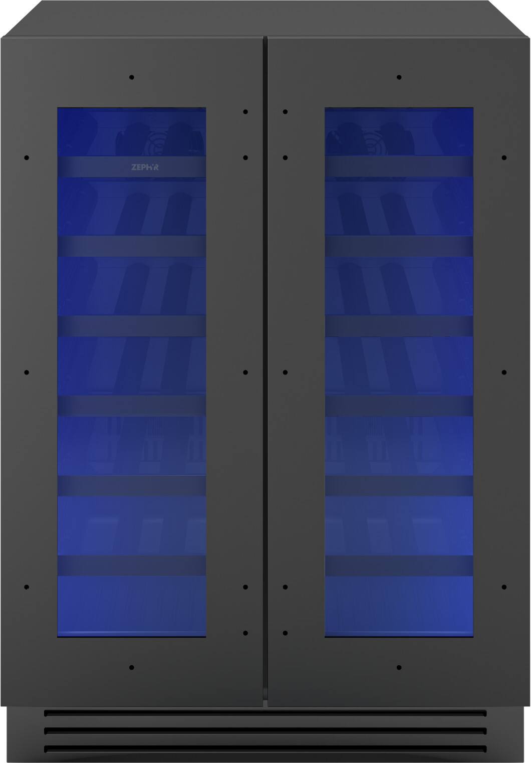 Alt View 18. Zephyr - Presrv 24 in. 42-Bottle Convertible 5.2 cu ft. Dual Zone Wine Cooler - Panel Ready + Glass.