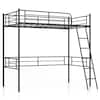 Front. Costway - Twin Size Metal Loft Bed Single Loft Bunk Bed with Full-Length Guardrail - Black.