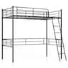 Costway - Twin Size Metal Loft Bed Single Loft Bunk Bed with Full-Length Guardrail - Black