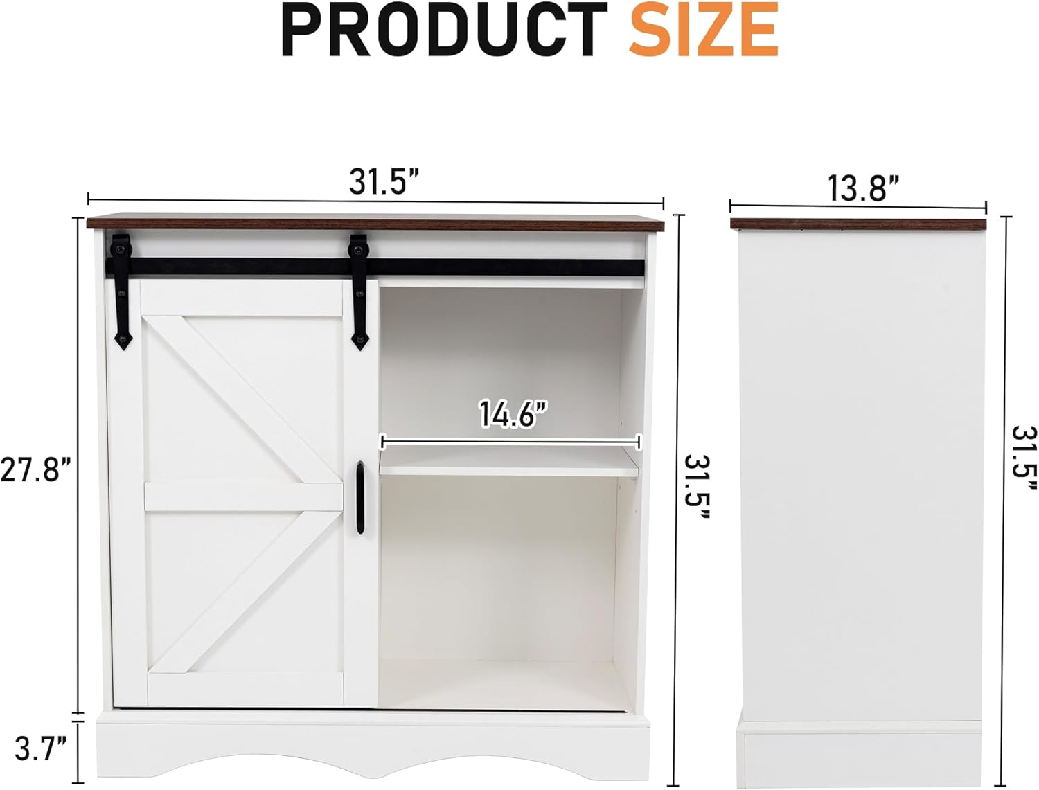 PRODUCT SIZE  
31.5" x 13.8" x 27.8" x 14.6" x 31.5" x 3.7"