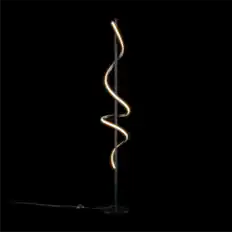 Front. Infibrite - Sculptural Curve 24W LED Floor Lamp 51 Inch, 3000K Warm White, Stepless Dimming, Matte Black - White.