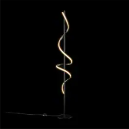 Infibrite - Sculptural Curve 24W LED Floor Lamp 51 Inch, 3000K Warm Stepless Dimming, Matte Black - White