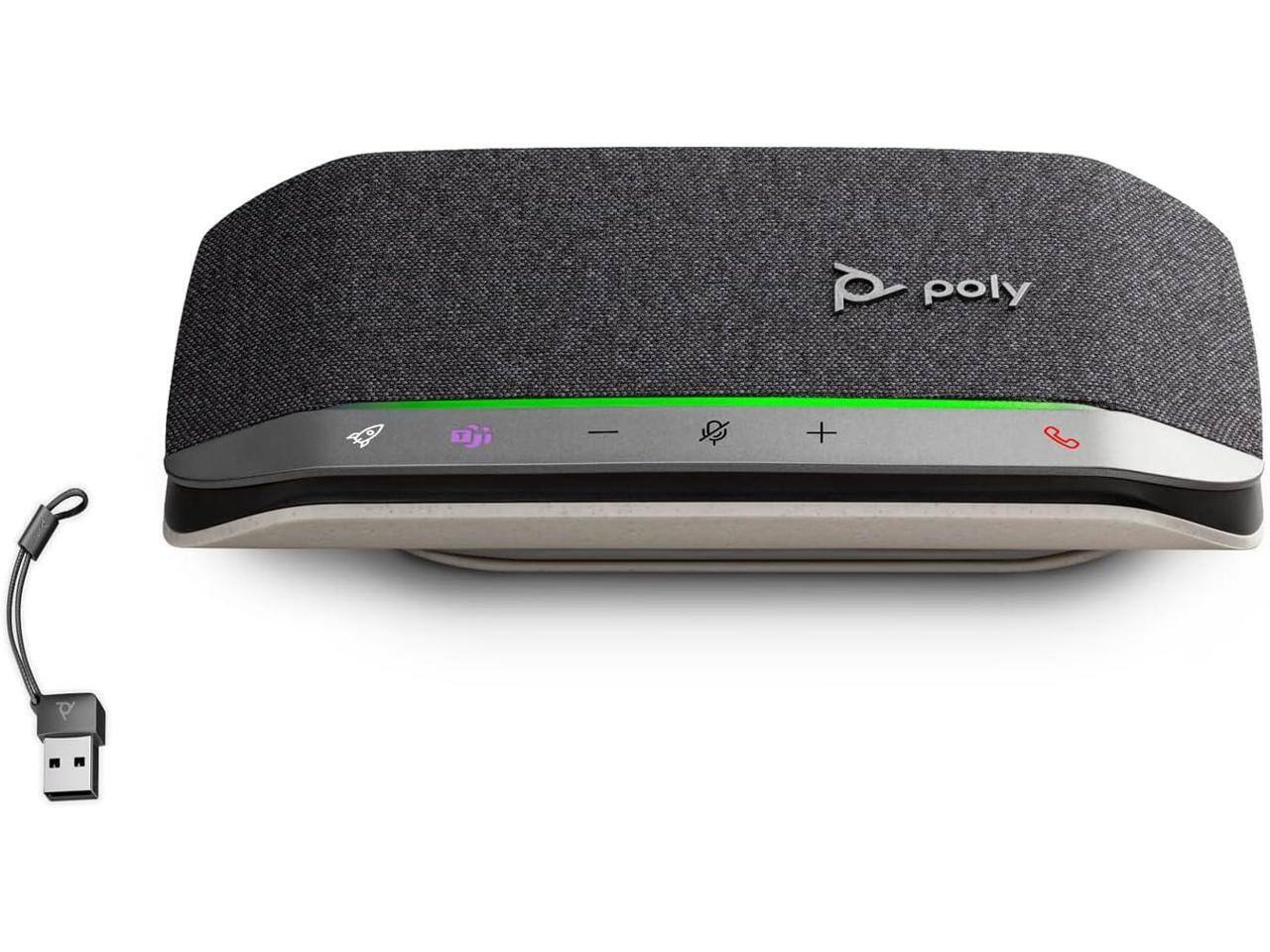 Front. Poly - Sync 20-M Speakerphone USB-C/A Adapter B95VMUT - Black.