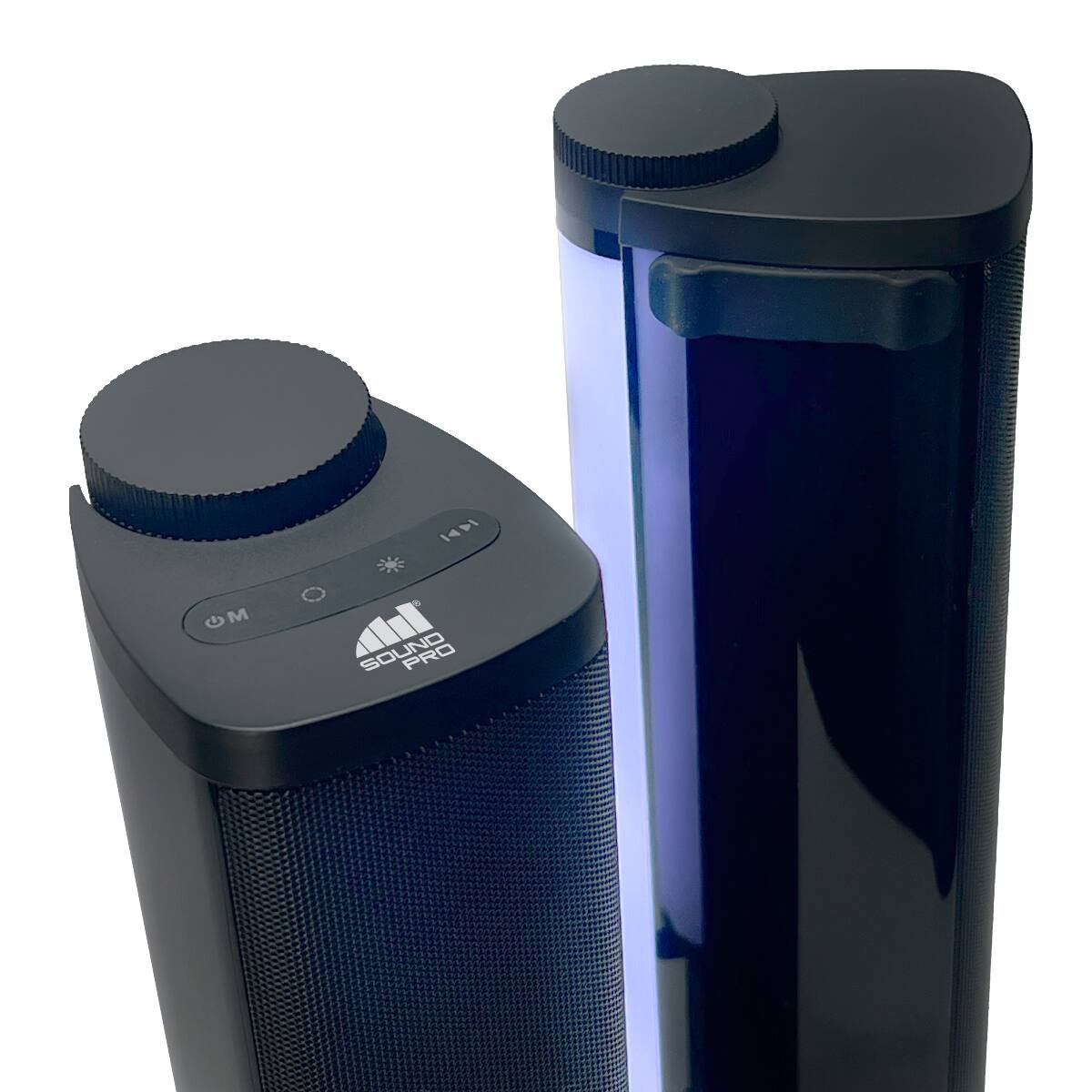 Back. SoundPro - 2-in-1 LED BT Stereo Speaker System with RGB Lighting Effects - Black.