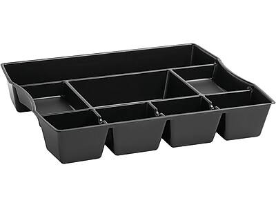 Front. RubberMaid - Rubbermaid Plastic Drawer Organizer, Black (21864) - Black.
