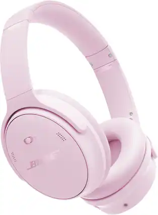 Front. Bose - QuietComfort Wireless Noise Cancelling Over-the-Ear Bluetooth Headphones - Petal Pink.